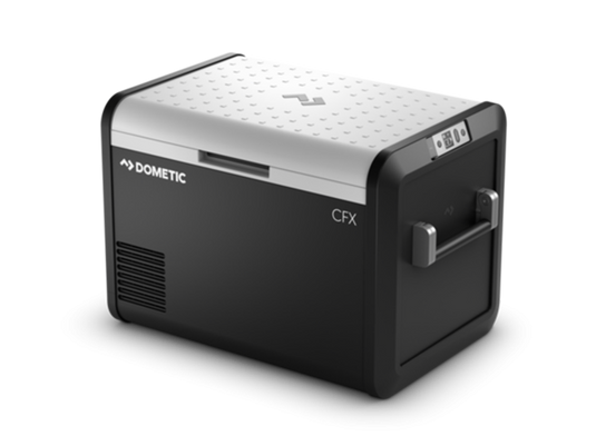 Front Runner Dometic CFX3 55IM portable cooler/freezer with rapid freeze plate, digital temperature display, and robust handles.