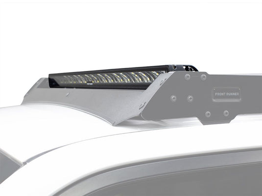 Front Runner Slimsport Roof Rack Kit mounted on Toyota 4Runner showing sleek design and integrated light bar