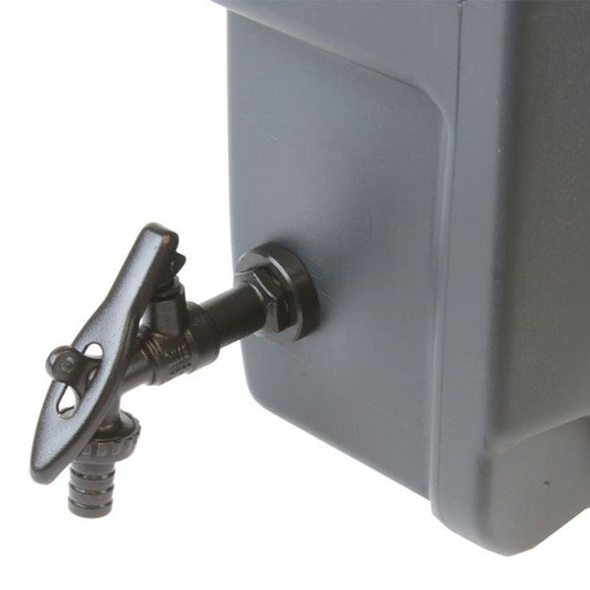 Close-up of Front Runner Pro 20L Water Tank with Tap, durable outdoor water storage container with spigot.