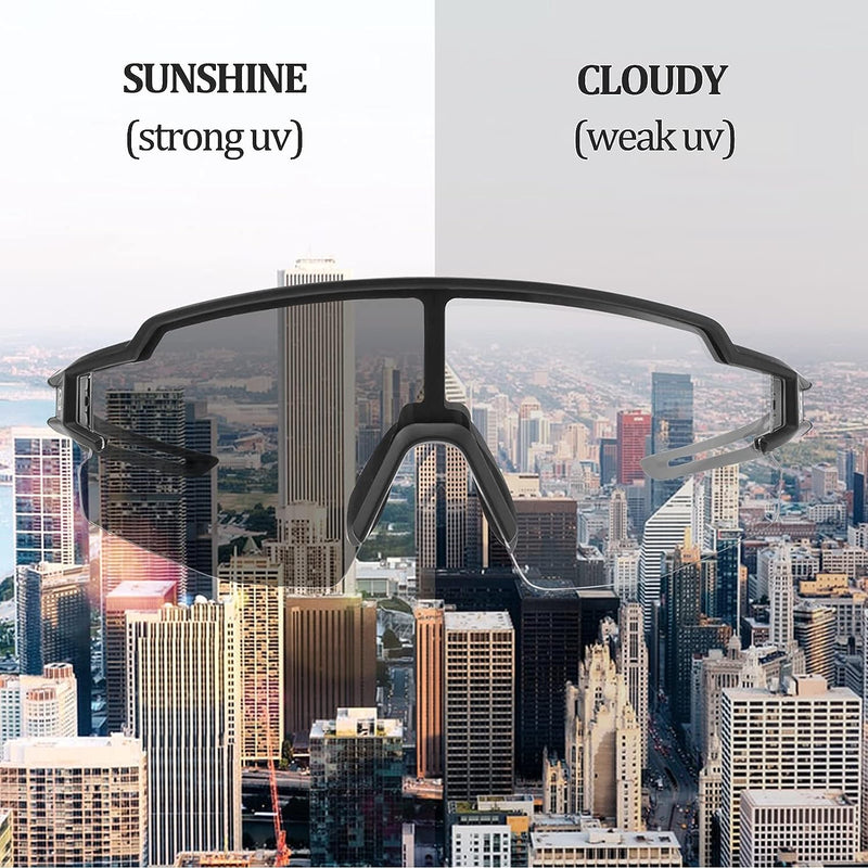 Load image into Gallery viewer, Half-Frame Photochromic Sports Sunglasses (UV400)