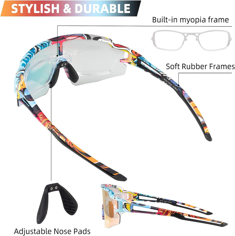 Load image into Gallery viewer, Half-Frame Photochromic Sports Sunglasses (UV400)