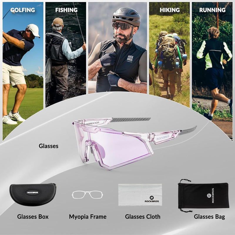 Load image into Gallery viewer, Half-Frame Photochromic Sports Sunglasses (UV400)