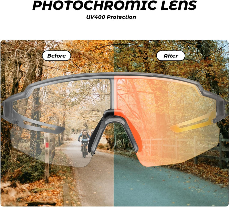 Load image into Gallery viewer, Half-Frame Photochromic Sports Sunglasses (UV400)