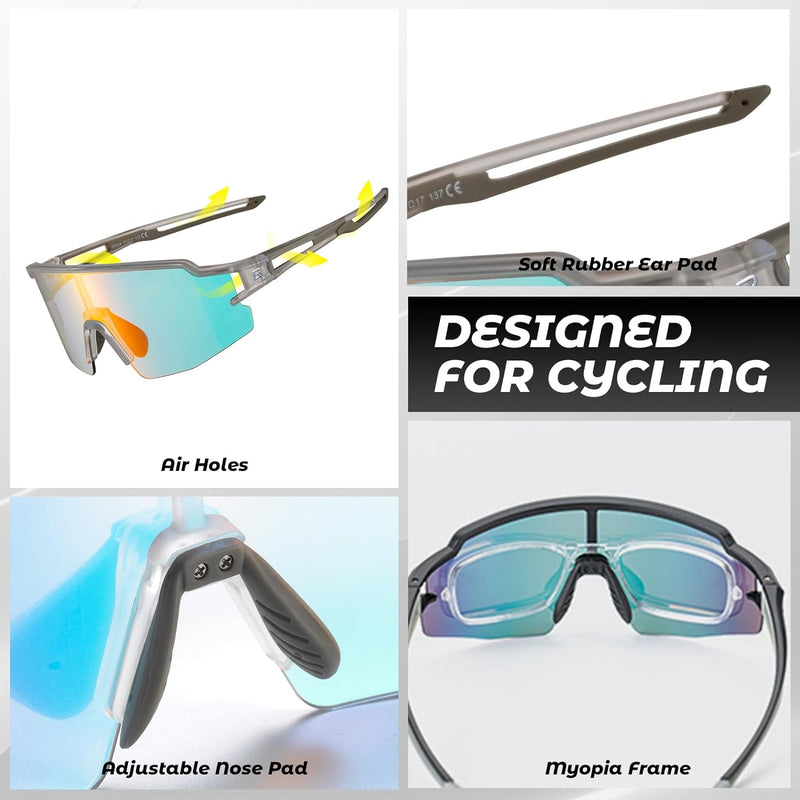 Load image into Gallery viewer, Half-Frame Photochromic Sports Sunglasses (UV400)
