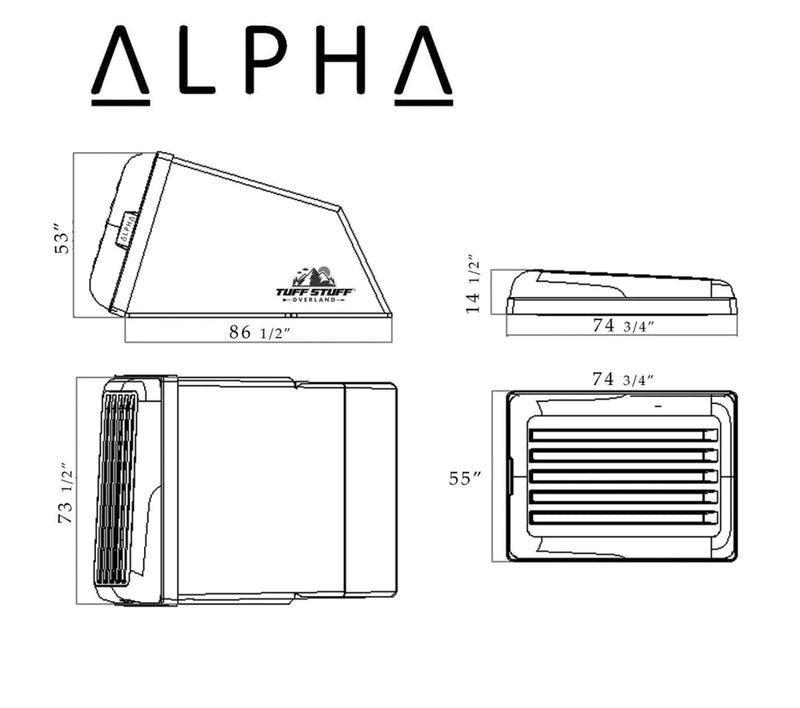 Load image into Gallery viewer, Tuff Stuff ALPHA Hard Top Side Open Roof Top Tent, 4 Person
