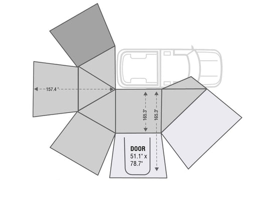 Overland Vehicle Systems Nomadic 270 Passenger Awning Wall 3