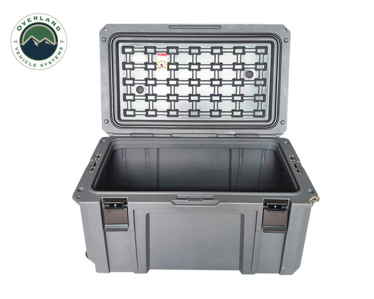 Overland Vehicle Systems D.B.S. - Dark Grey 169 QT Dry Box with Wheels, Drain, and Bottle Opener