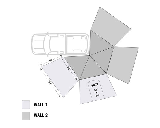 Overland Vehicle Systems Nomadic 270 LT Awning Wall 1 Driver Side