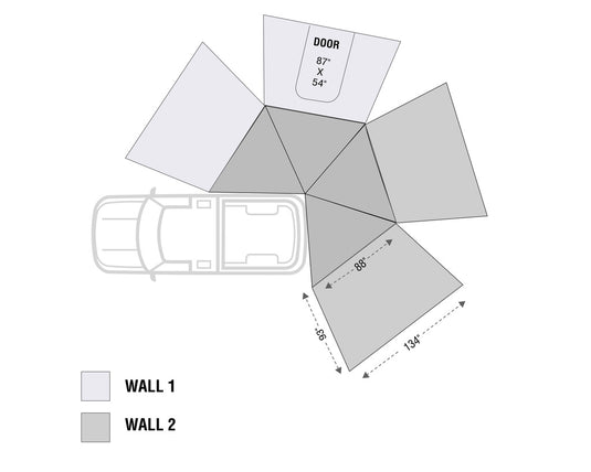 Overland Vehicle Systems Nomadic 270 LT Awning Wall 1 Passenger Side