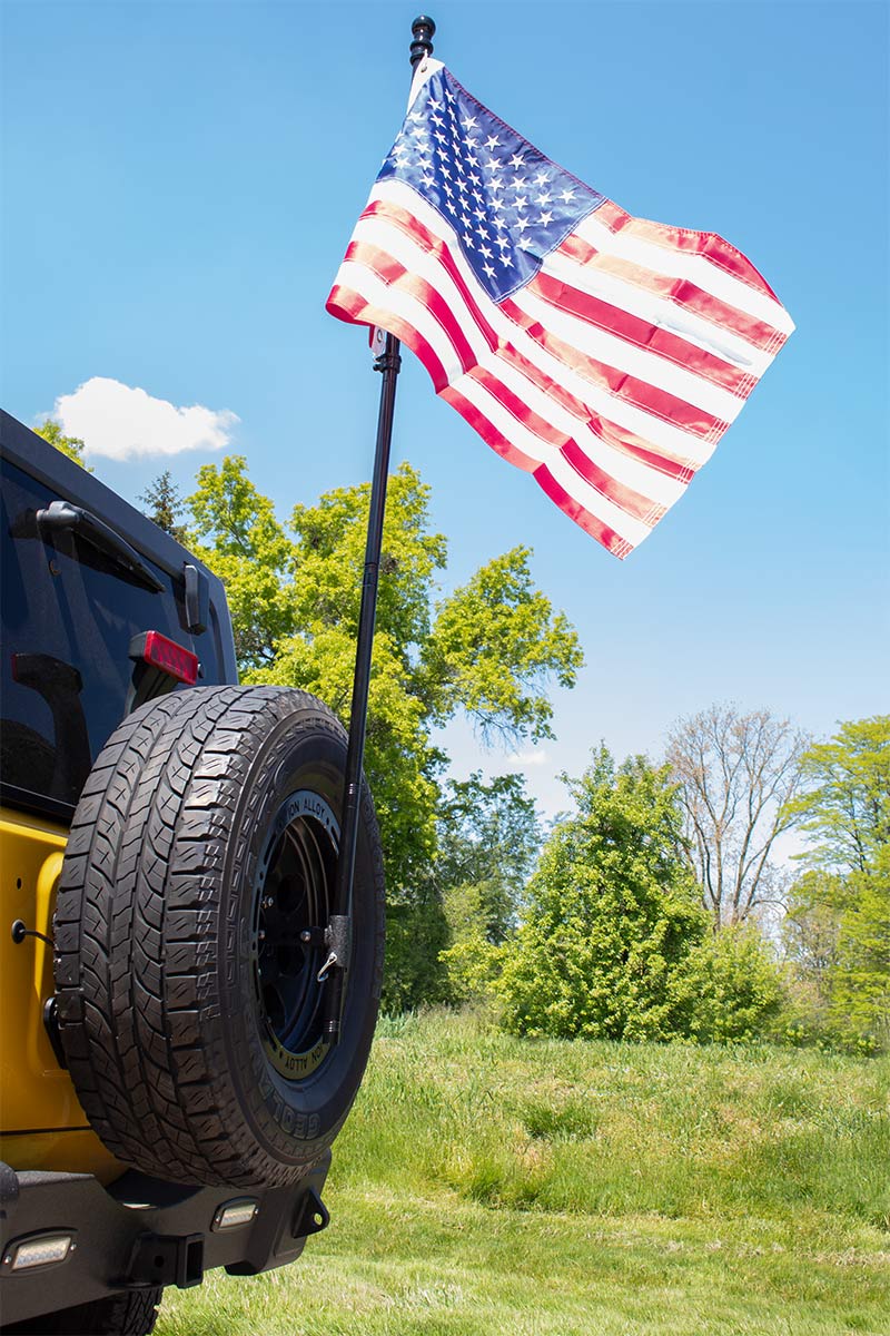 Load image into Gallery viewer, Fishbone Offroad 2018-Current JL Wrangler (2-Door) Spare Tire Flag Mount