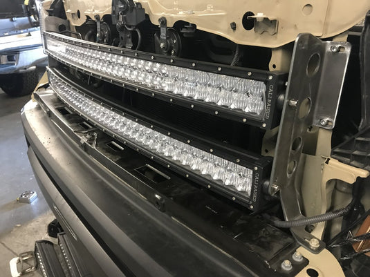 Cali Raised LED 2014-2021 Toyota Tundra 42inch Hidden Grille Curved LED Light Bar Mounting Brackets