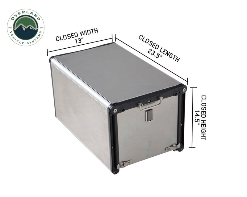Load image into Gallery viewer, Overland Vehicle Systems Komodo Camp Kitchen - Dual Grill, Skillet, Folding Shelves, and Rocket Tower - Stainless Steel