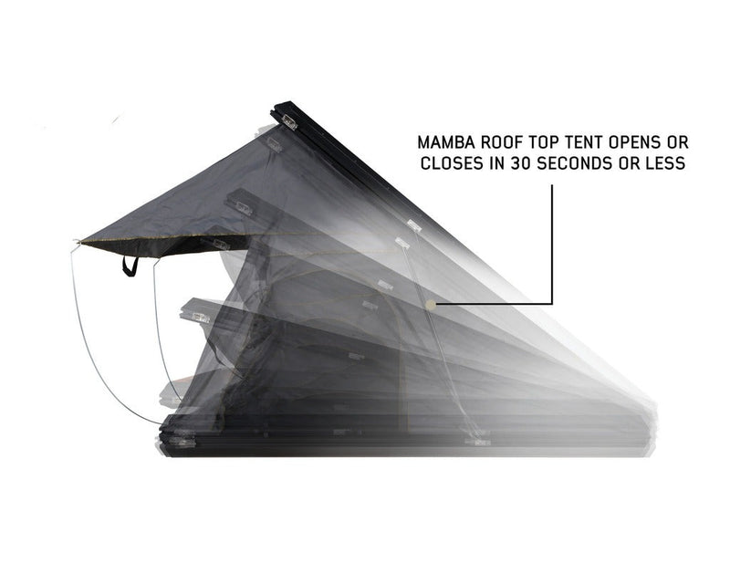 Load image into Gallery viewer, Overland Vehicle Systems HD Mamba 3 Person Clam Shell Aluminum Hard Shell Roof Top Tent, Grey Body & Green Trim