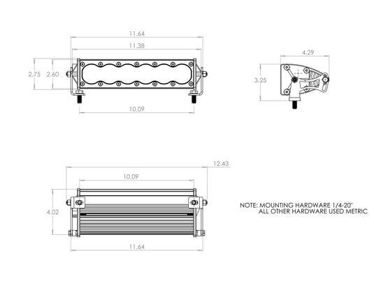 Baja Designs OnX6, Racer Edition, LED Light Bars- 10inch Straight