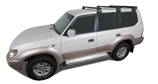 Rhino Rack Heavy Duty RL110 Black 3 Bar Roof Rack - 80 Series Land Cruiser