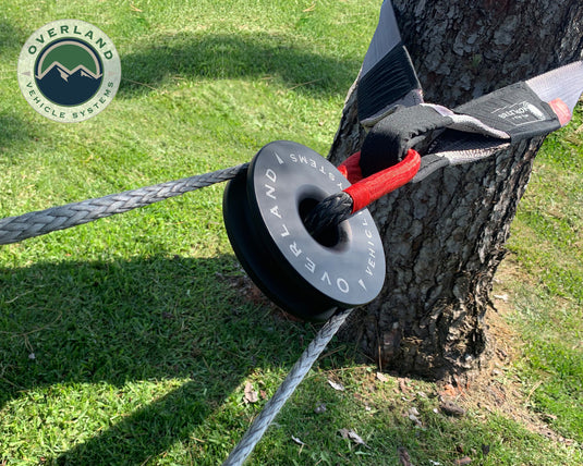 Overland Vehicle Systems Recovery Ring 6.25inch 45,000 lb. Black With Storage Bag Universal
