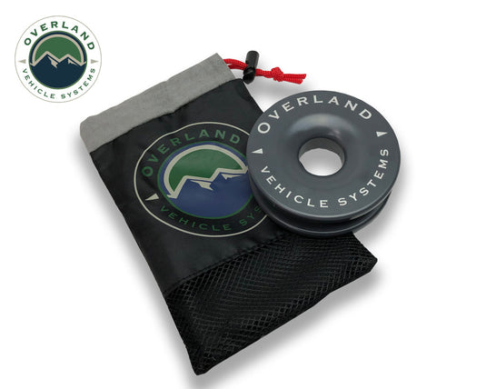 Overland Vehicle Systems Recovery Ring 4.00inch 41,000 lb. Gray With Storage Bag Universal