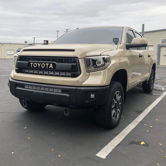 Cali Raised LED 2014-2021 Toyota Tundra 32inch Lower Bumper Hidden LED Light Bar Brackets Kit