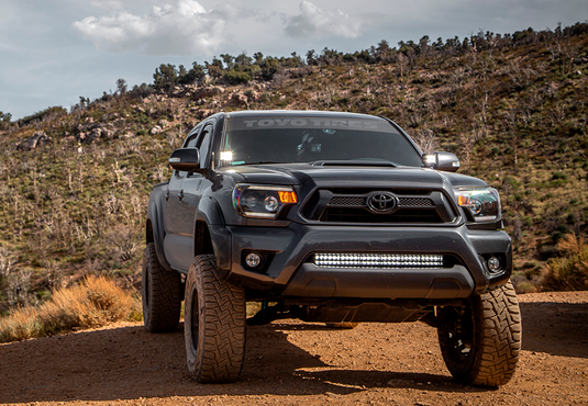 Cali Raised LED 2005-2015 Toyota Tacoma 32inch Lower Bumper Hidden LED Light Bar Brackets Kit