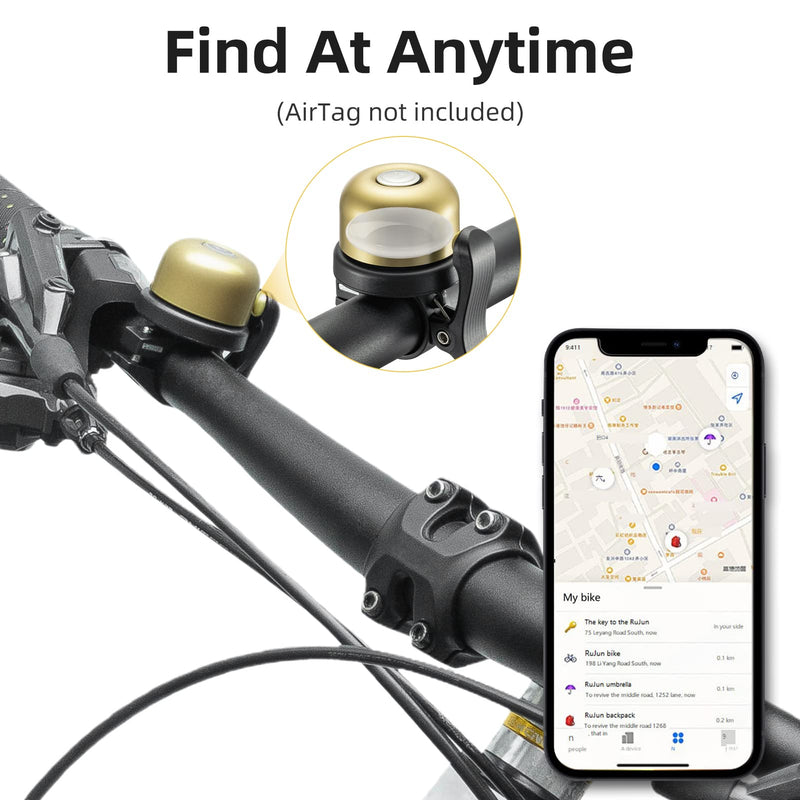Load image into Gallery viewer, ROCKBROS Hidden AirTag Bike Bell, Anti-Theft GPS Tracker for 0.87"/22.2mm, 1"/25.4mm, 1.25"/31.8mm Handlebars
