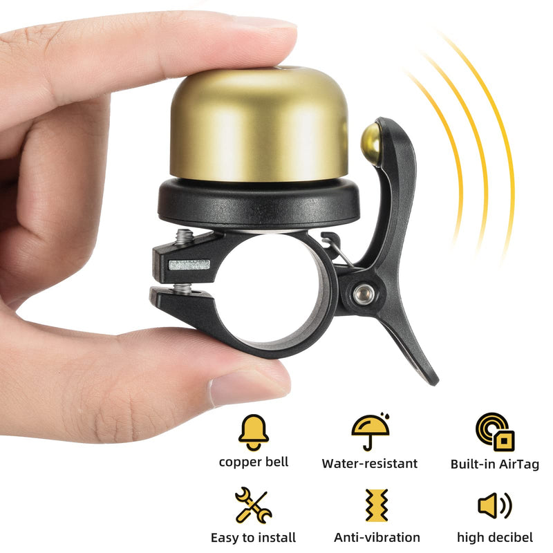 Load image into Gallery viewer, ROCKBROS Hidden AirTag Bike Bell, Anti-Theft GPS Tracker for 0.87"/22.2mm, 1"/25.4mm, 1.25"/31.8mm Handlebars
