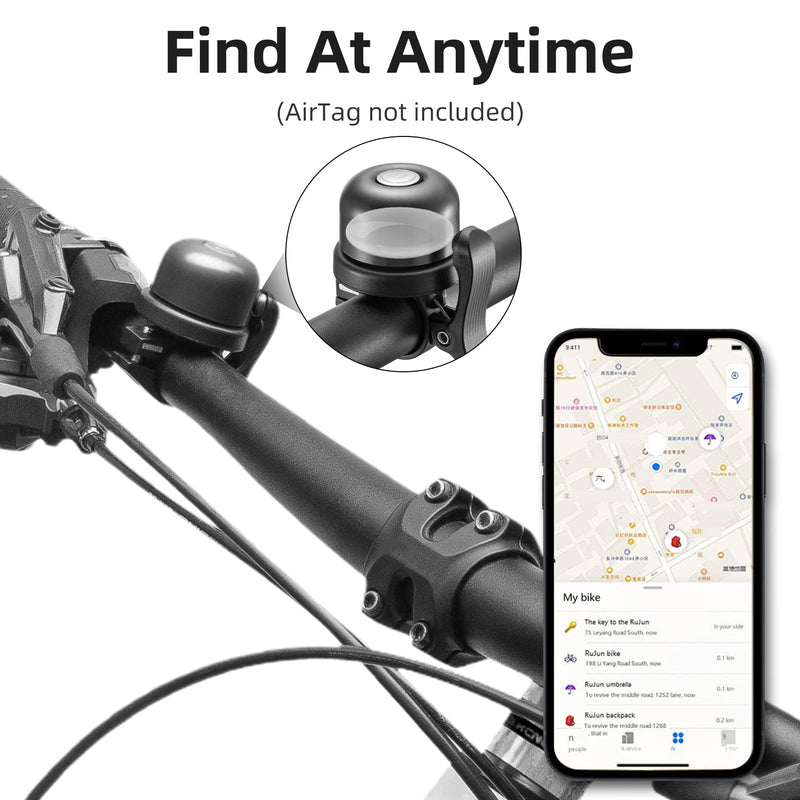 Load image into Gallery viewer, ROCKBROS Hidden AirTag Bike Bell, Anti-Theft GPS Tracker for 0.87"/22.2mm, 1"/25.4mm, 1.25"/31.8mm Handlebars
