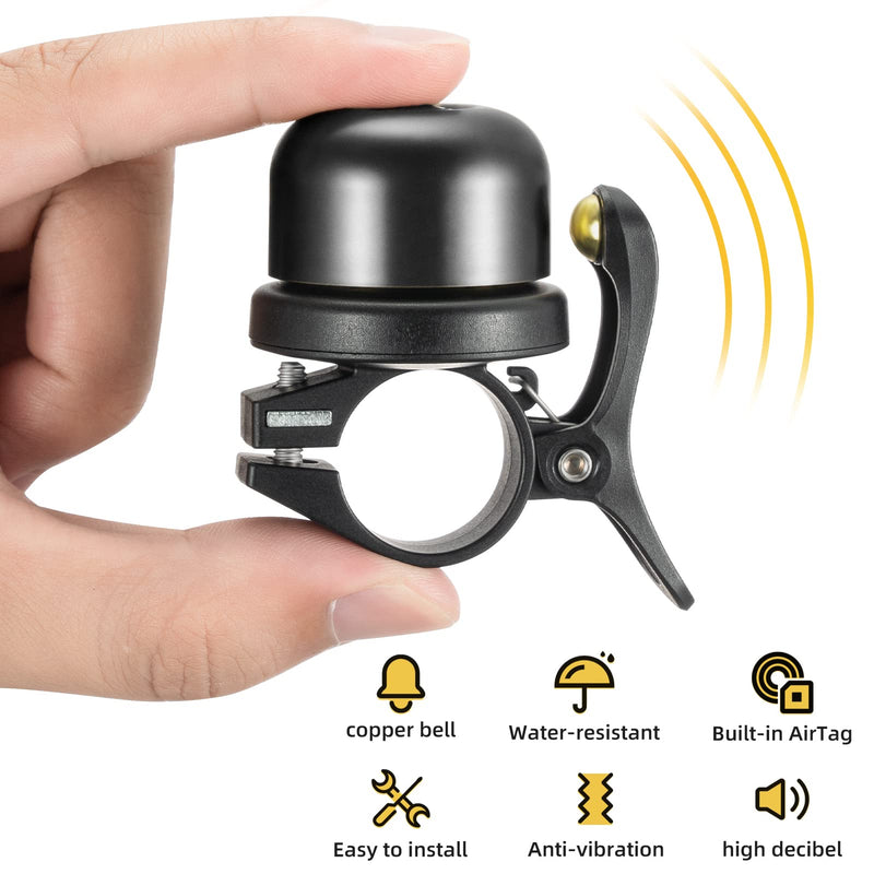 Load image into Gallery viewer, ROCKBROS Hidden AirTag Bike Bell, Anti-Theft GPS Tracker for 0.87"/22.2mm, 1"/25.4mm, 1.25"/31.8mm Handlebars
