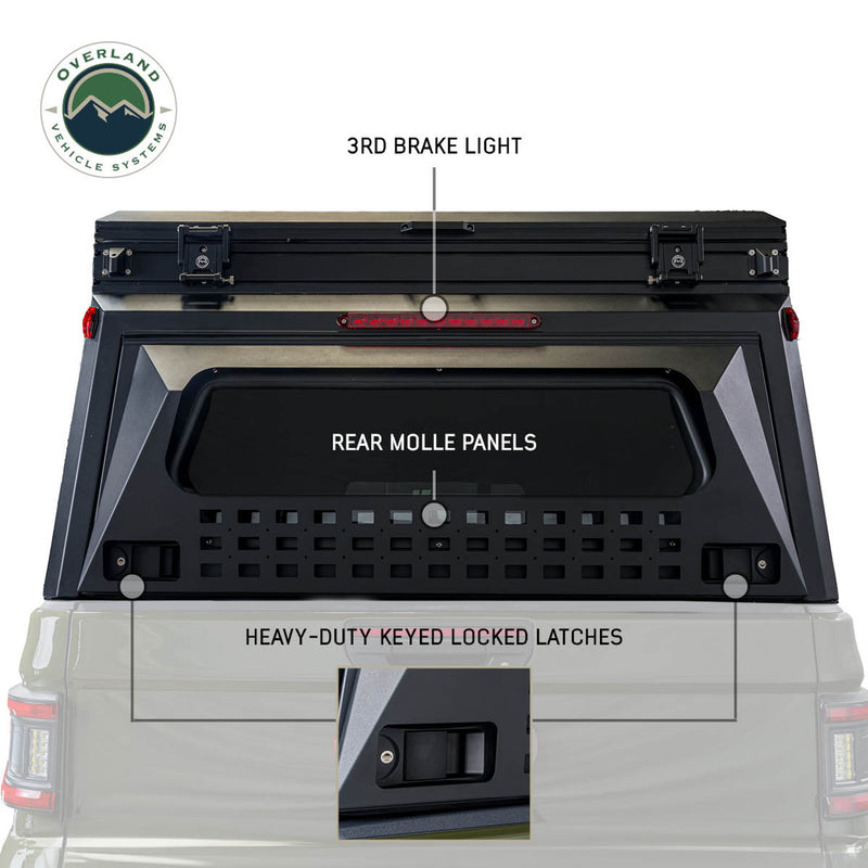 Load image into Gallery viewer, Overland Vehicle Systems MagPak - Camper Shell/Roof Top Tent Combo W/Lights, Rear Molle Panel, Side Tie Downs, Front &amp; Rear Windows
