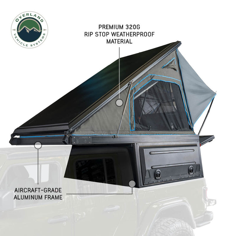 Load image into Gallery viewer, Overland Vehicle Systems MagPak - Camper Shell/Roof Top Tent Combo W/Lights, Rear Molle Panel, Side Tie Downs, Front &amp; Rear Windows

