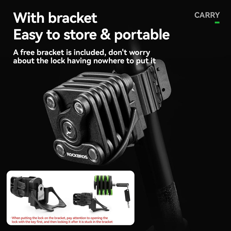 Load image into Gallery viewer, ROCKBROS HamburgerFold Anti-Theft Bike Lock
