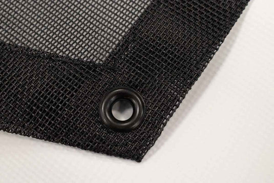 Close-up of black mesh fabric with grommet for Fishbone Offroad Jeep Gladiator JT Rear Sun Shade.