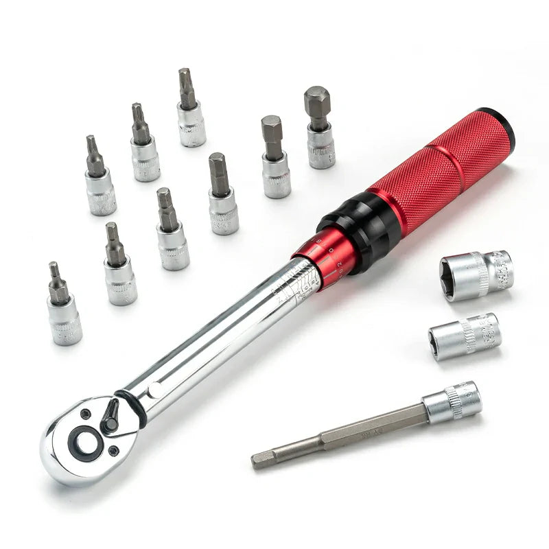 Load image into Gallery viewer, ROCKBROS 1/4 Torque 2–24Nm Micrometer Click Torque Wrench, 72-Tooth Gear Professional Precision ±3%High Accuracy
