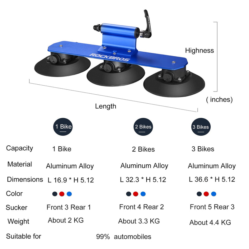 Load image into Gallery viewer, ROCKBROS Suction Cup Bike Rack for Car Roof Quick Release Sucker Mount
