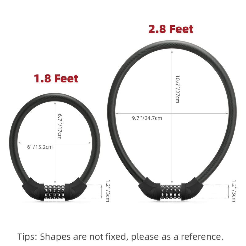 Load image into Gallery viewer, ROCKBROS 5-Digit Bike Cable Lock, Lightweight Portable Combination Lock

