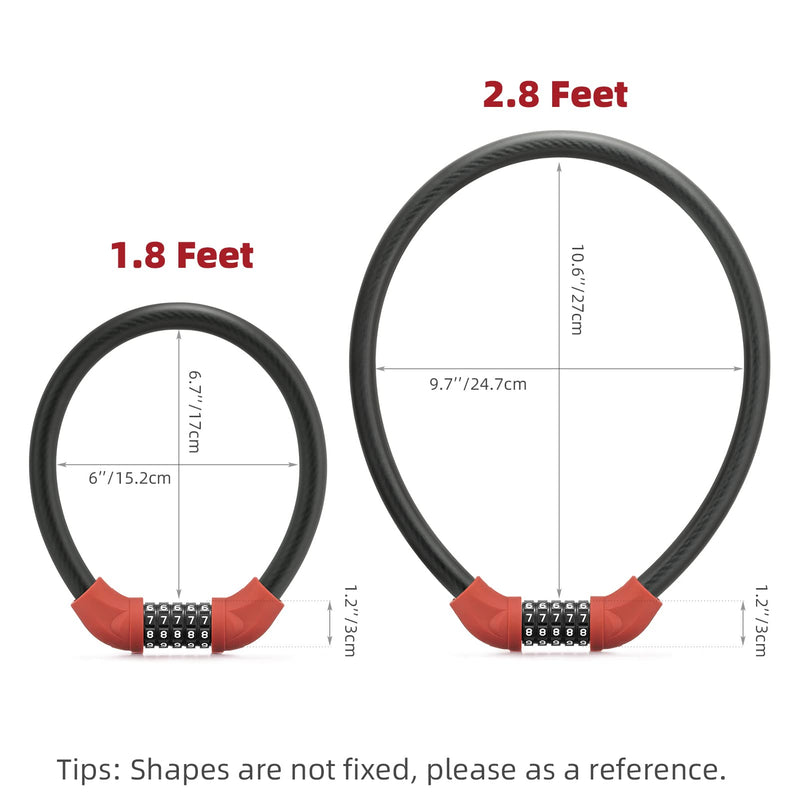Load image into Gallery viewer, ROCKBROS 5-Digit Bike Cable Lock, Lightweight Portable Combination Lock
