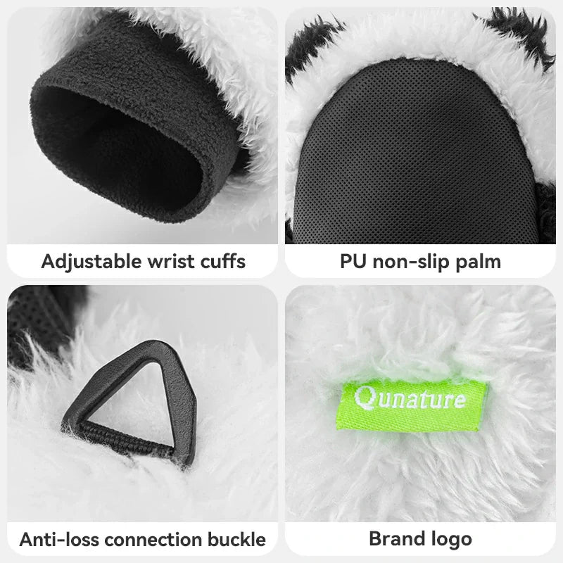 Load image into Gallery viewer, Qunature Panda Ski Gloves | Secure Grip &amp; Warmth for Families
