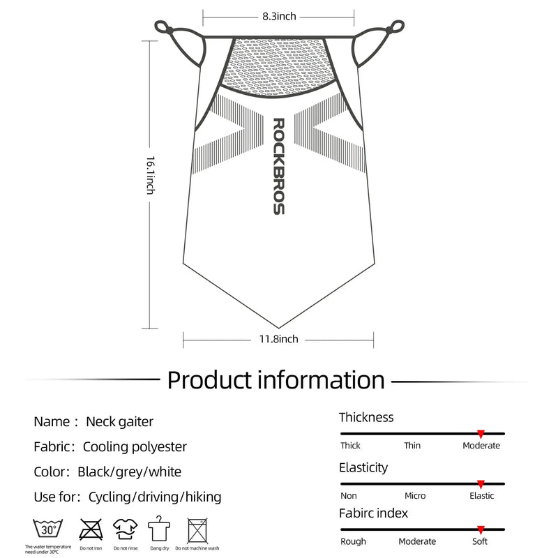 Load image into Gallery viewer, ROCKBROS Cooling Neck Gaiter with Ear Loops – Breathable Summer Face Cover for Cycling Fishing
