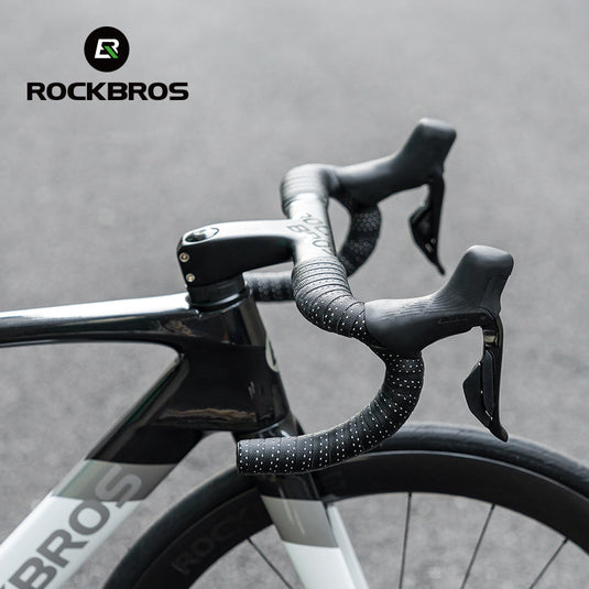 ROCKBROS Silicone PU Bicycle Handlebar Tape Soft Breathable Road Bike Tape Shock-absorption Anti-Slip Gravel Bicycle Handlebar Wrap Drop Bar Belt