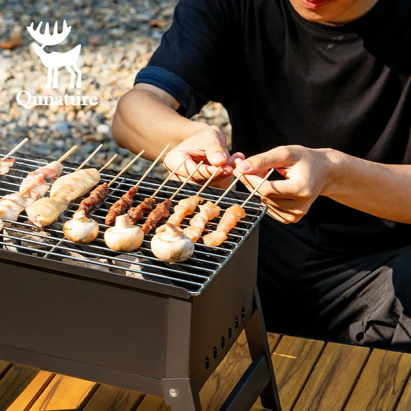 Load image into Gallery viewer, Qunature Foldable BBQ Grill with Durable Chrome-Plated Net and Ventilation
