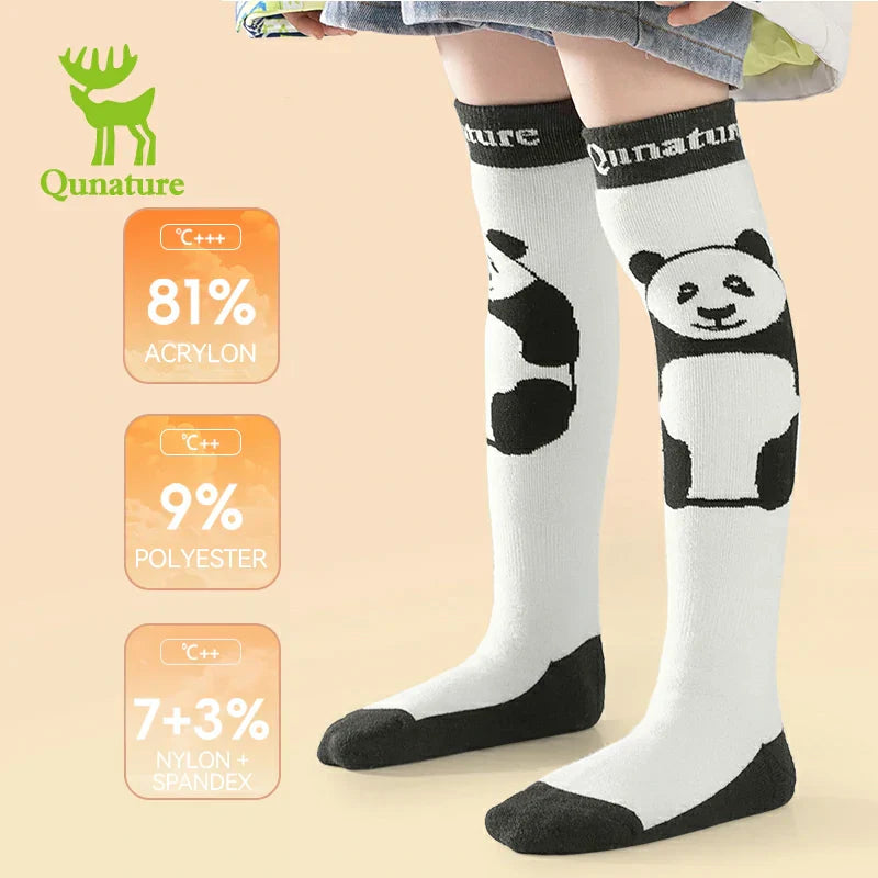 Load image into Gallery viewer, Qunature Kids Panda Ski Socks | Heat Retaining Winter Warmth
