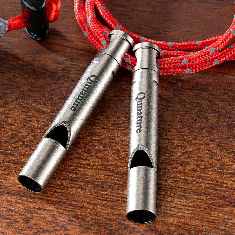 Load image into Gallery viewer, Qunature Titanium Survival Whistle 120dB Loud, Durable, Portable Outdoor Gear
