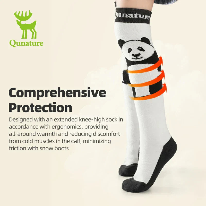 Load image into Gallery viewer, Qunature Kids Panda Ski Socks | Heat Retaining Winter Warmth
