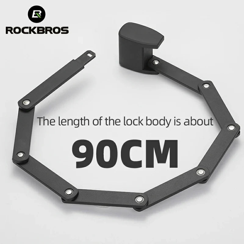 Load image into Gallery viewer, ROCKBROS Folding Bike Lock Smart Fingerprint Heavy Duty Anti Theft Bike Lock
