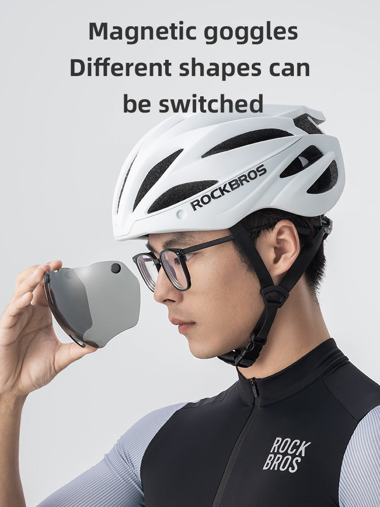 Load image into Gallery viewer, ROCKBROS Trail Helmet with Magnetic Goggles, Ionic+® Technology, and Adjustable Fit
