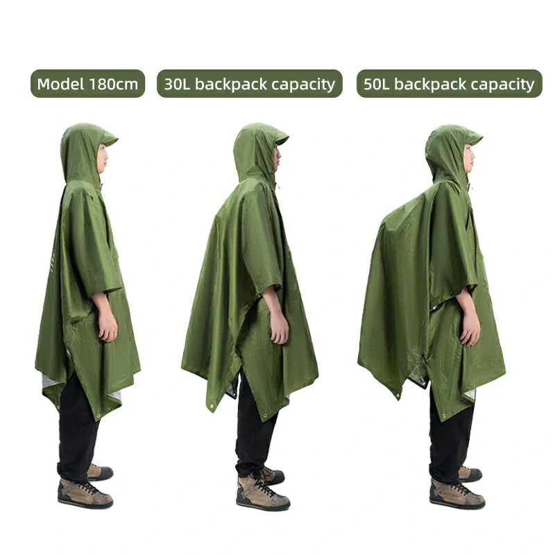 Load image into Gallery viewer, Qunature 3-in-1 Waterproof Raincoat Canopy Floor Mat Lightweight Portable
