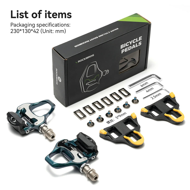 Load image into Gallery viewer, ROCKBROS Road MTB Lightweight Clipless Bicycle Pedals with Cleats Set Compatible with SPD-SL System
