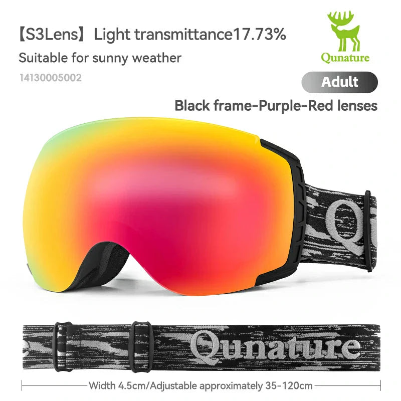 Load image into Gallery viewer, Qunature Anti-Fog Ski Goggles UV400 Protection Double-Layer Lenses for Clear View
