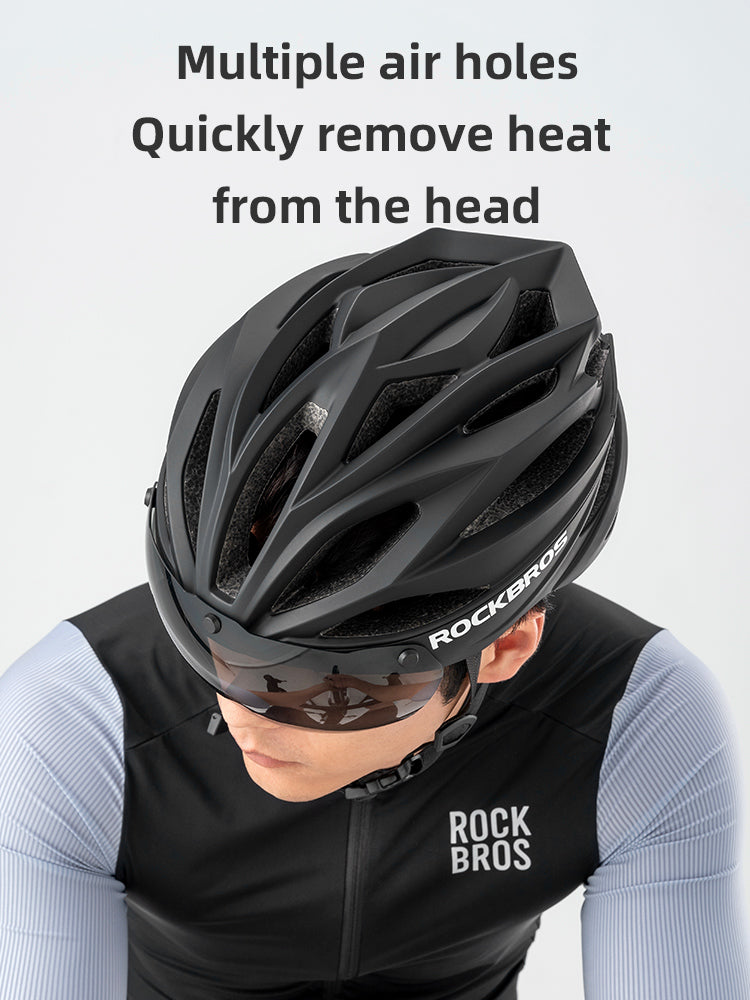 Load image into Gallery viewer, ROCKBROS Trail Helmet with Magnetic Goggles, Ionic+® Technology, and Adjustable Fit
