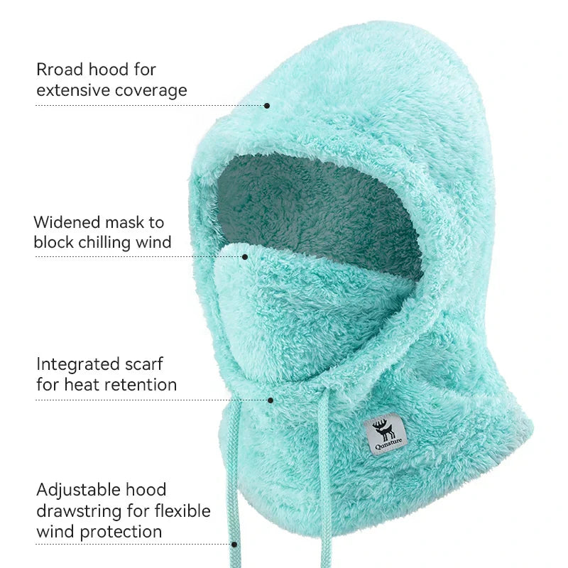 Load image into Gallery viewer, Qunature Thermal Fleece Helmet Liner – Windproof Balaclava Hood for Skiing and Winter Sports
