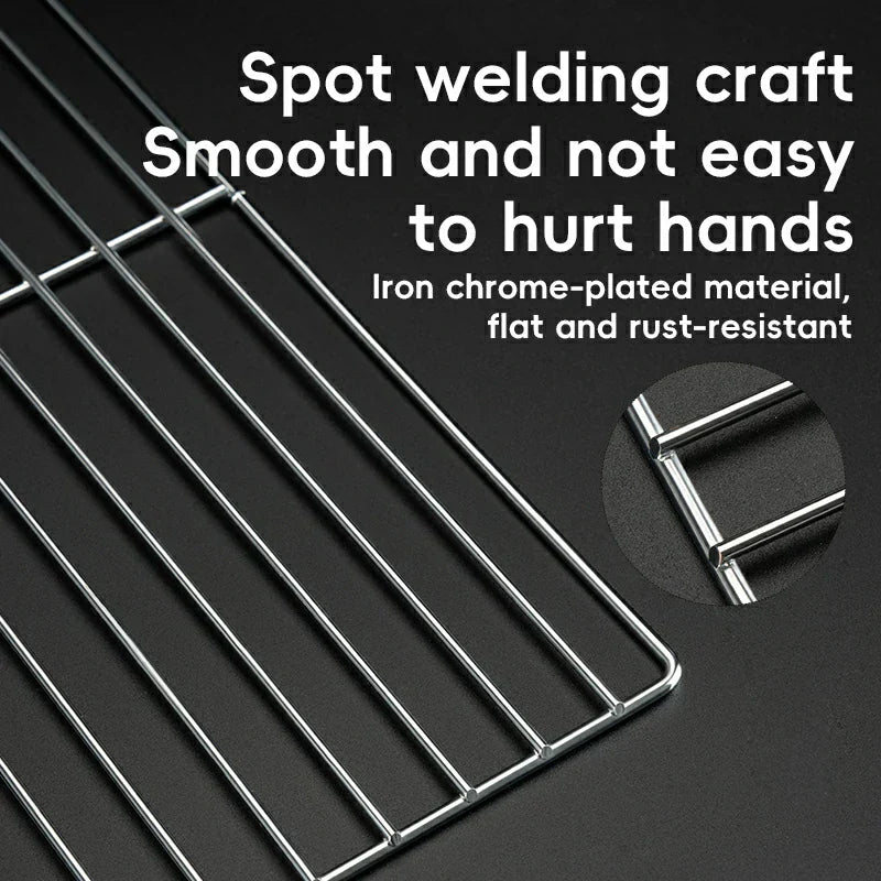 Load image into Gallery viewer, Qunature Durable Iron Chrome BBQ Grill Net with Rounded Corners for Easy Use
